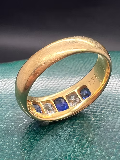 Sapphire and Old Cut Diamond Gypsy