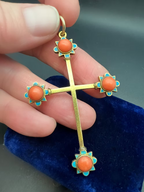 Coral and Enamel Gold Cross c.1870.