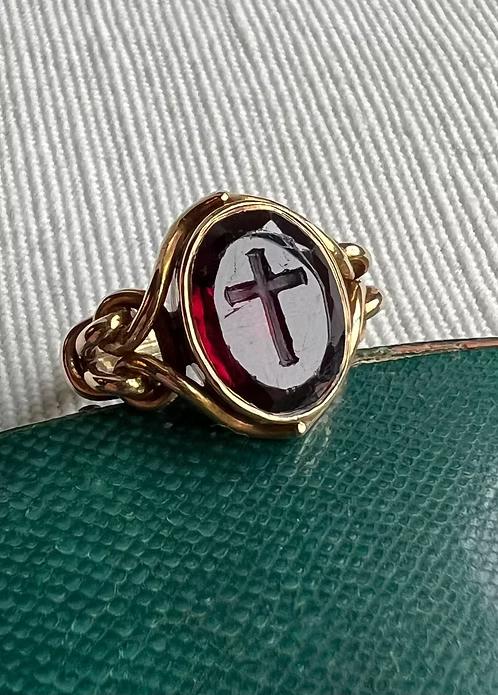 Garnet Intaglio Mourning Ring