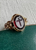 Garnet Intaglio Mourning Ring