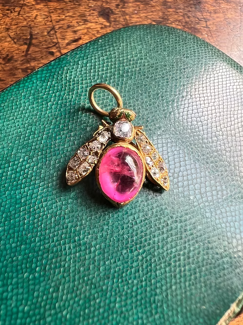 Ruby and Diamond Fly Pendant