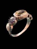 Topaz and garnet Georgian ring