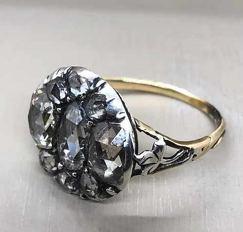 Rose diamond Butterfly Cluster Ring c.1760