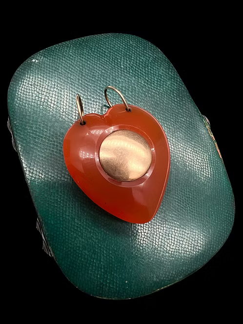 Carnelian Georgian Heart Pendant