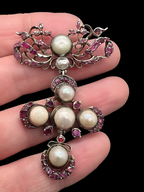 Ruby and River Pearl Rococo Pendant