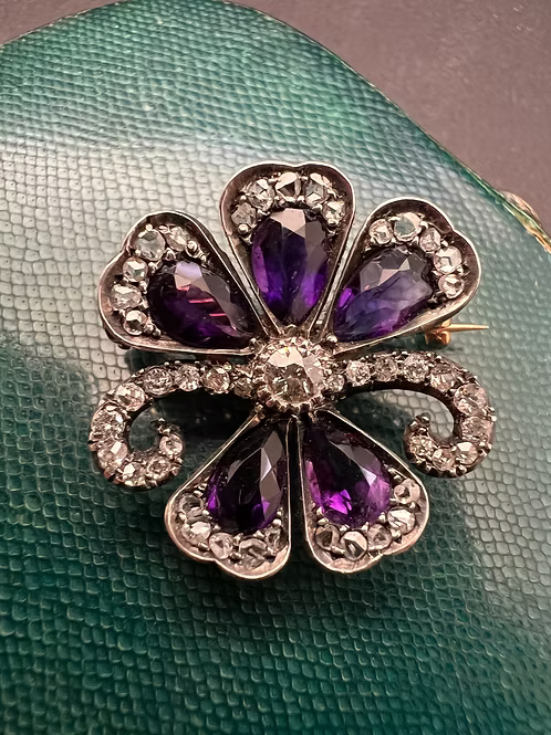 Amethyst and Diamond Flower