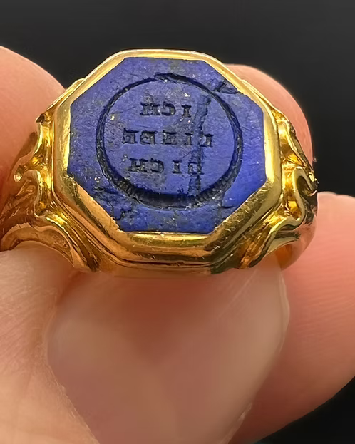 Lapis Signet Locket Ring