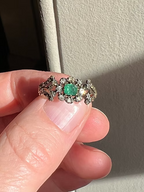 Georgian Emerald and Diamond Cluster