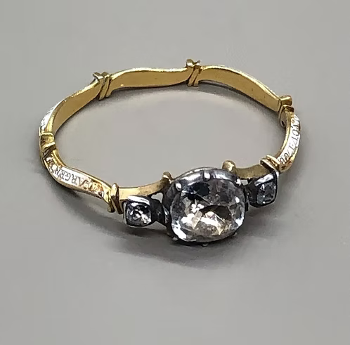 White enamel mourning ring for two members of the Hodge family
