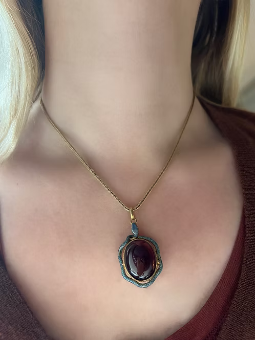 French Enamel Snake Pendant