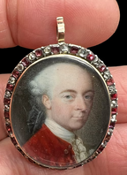 Jewelled Portrait Miniature Pendant