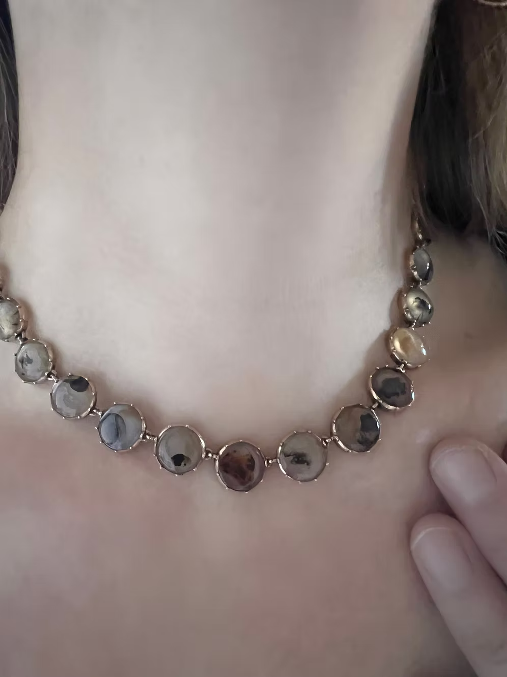 Georgian Moss Agate Riviere