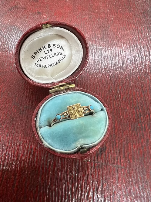 French Empire Swivel locket ring
