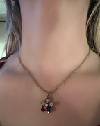 Moss Agate and Garnet Pansy
