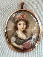 Portrait Miniature Girl with her Doll