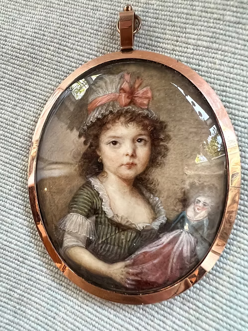 Portrait Miniature Girl with her Doll
