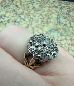 Old Cut Diamond Cluster Ring
