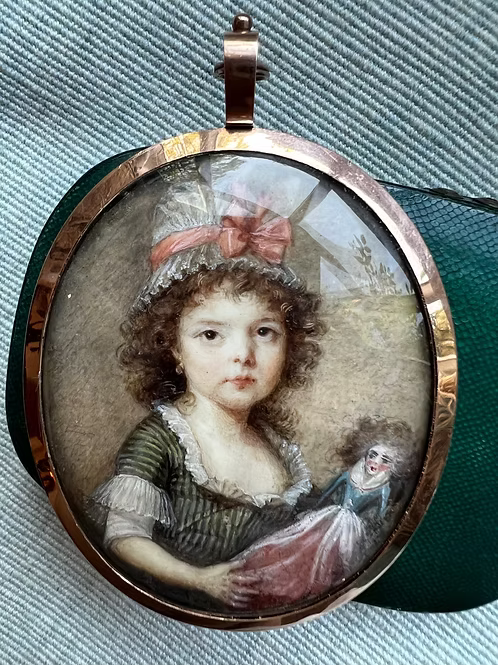 Portrait Miniature Girl with her Doll