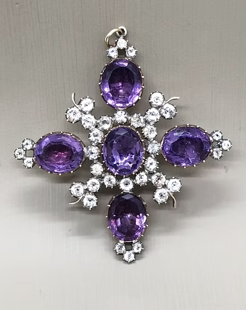 Georgian Amethyst and Paste Cruciform