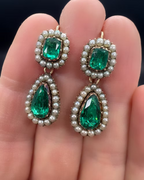 Georgian Paste and Pearl Earrings