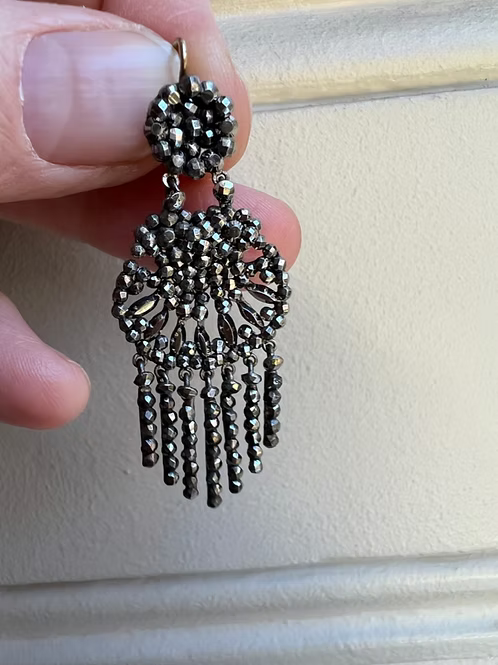 Cut steel Fringed Shell Earrings