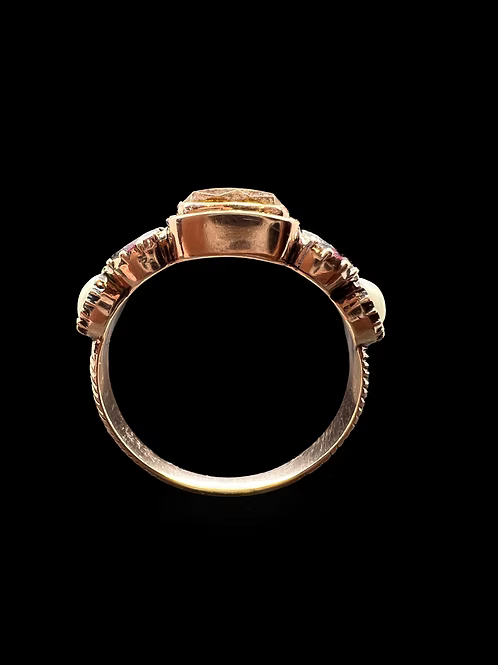 Topaz and garnet Georgian ring