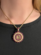 Georgian Ruby and Pearl Sentimental Pendant