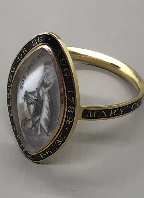 Navette Sepia ring for two sisters 1784 Not Lost but Gone Before