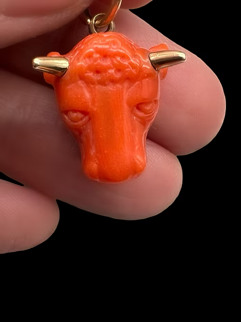 Coral Bull charm