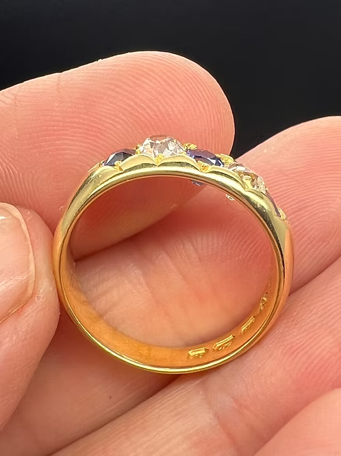 Sapphire and Old Cut Diamond Gypsy