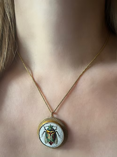 Micro Mosaic Scarab Pendant