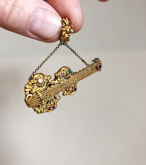 Georgian Acrostic Guitar Pendant