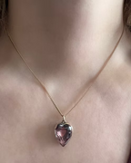Foiled Rock Crystal Georgian Heart Pendant