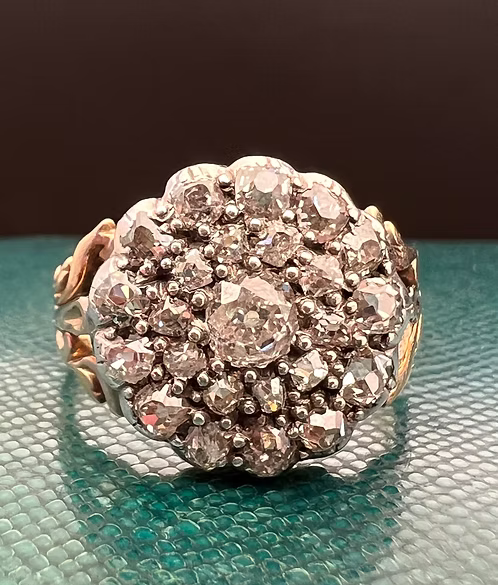 Old Cut Diamond Cluster Ring