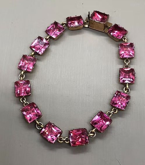 Rose Pink Georgian Paste Bracelet