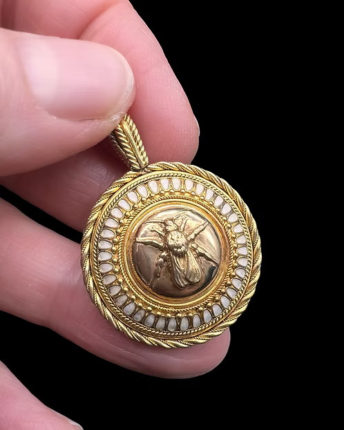 Etruscan Revival Bee Pendant