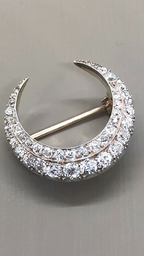 Victorian Old-Cut Diamond Crescent Moon