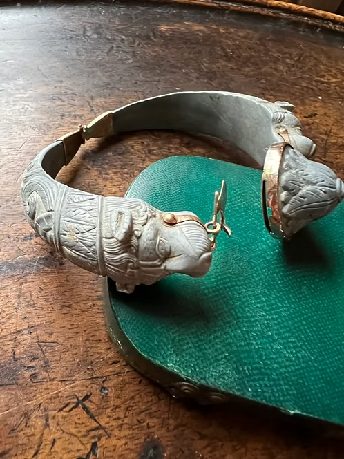 Grey Lava Carved Bracelet c.1820
