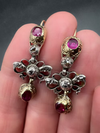 Ruby and Diamond Pendeloque Earrings