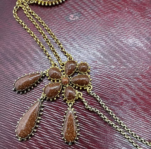 Aventurine Georgian Pansy Necklace