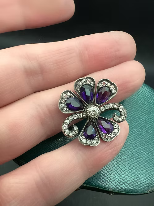 Amethyst and Diamond Flower