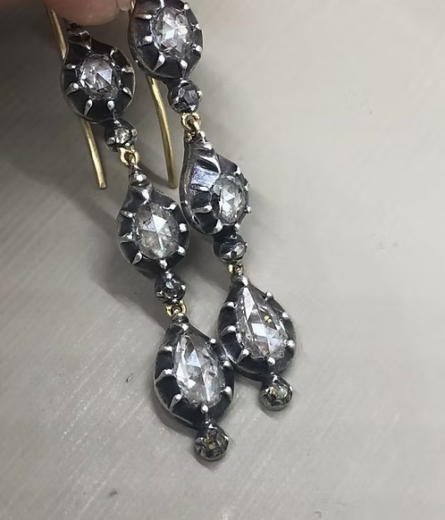 Rose-diamond Triple Teardrops
