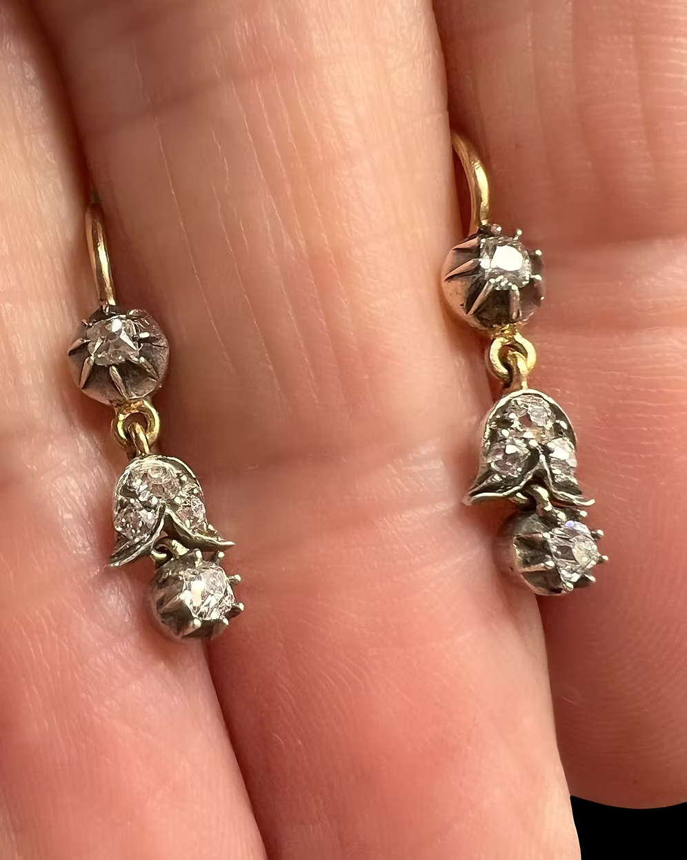 Victorian Old Cut Diamond Earrings