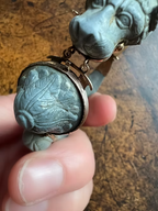 Grey Lava Carved Bracelet c.1820