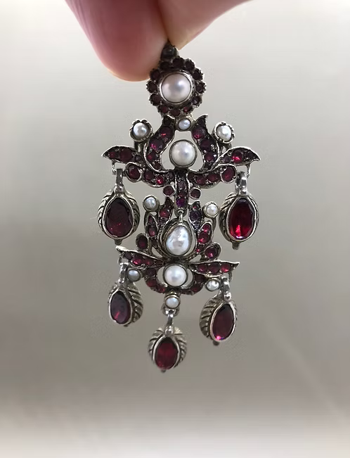 Foiled Garnet Chandelier