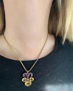 Citrine and Amethyst Pansy Pendant