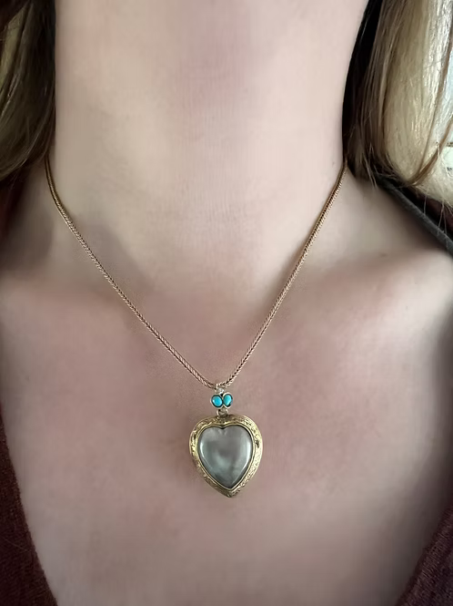 Victorian Crystal Heart Pendant