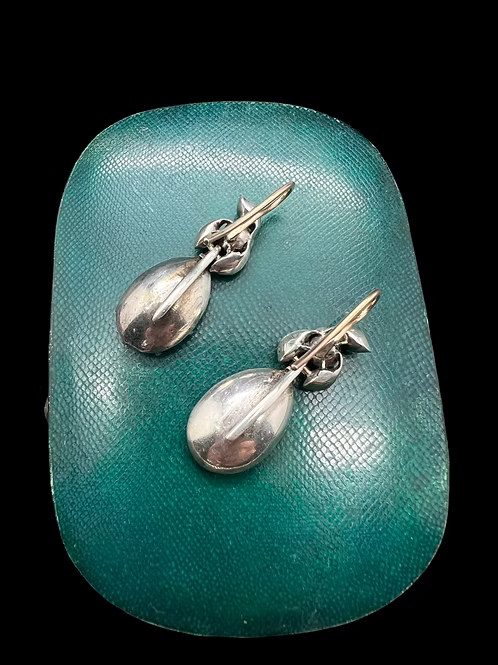 Foiled Georgian Rock Crystal Earrings