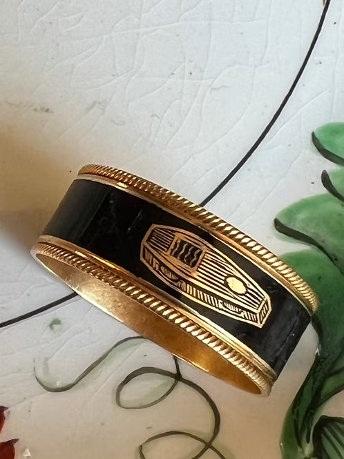 Enamel Coffin Ring