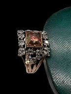 Topaz and Old Cut Diamond Georgian Ring